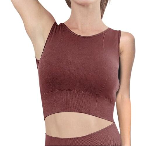 Women Bras Sexy Lingerie Seamless Bra Push Up Brassiere Cross Back No Steel Ring Outdoor Indoor Running Yoga Bra Vest Top