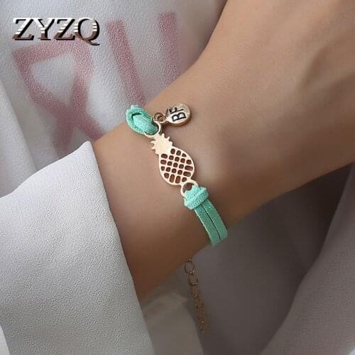 ZYZQ Trendy Simple Korean Stylish Bracelets For Women With Lovely Hollow Out Pineapple Shaped Jewel Accessories Gift Bracelets