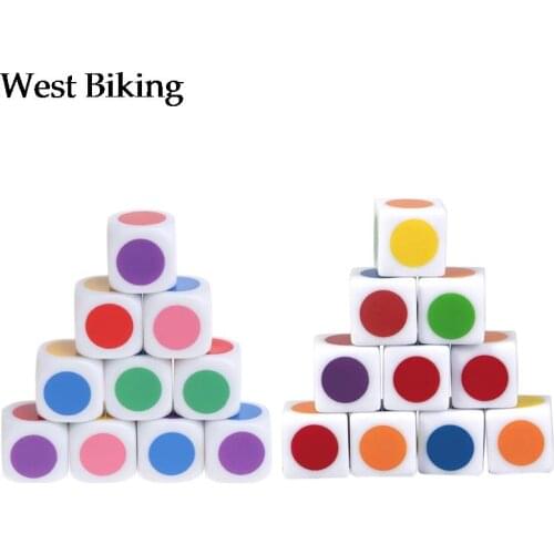 10Pcs Acrylic 6 Sided Dice 16mm Round Color Pattern Cubes For Kid Toys/Games