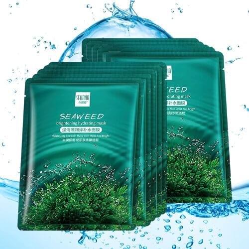 10PCS Deep Seaweed Moisturizing Facial Mask Face Pack Anti Aging Brighten Hydrating Cleansing Face Care Skin Care Wrapped Mask