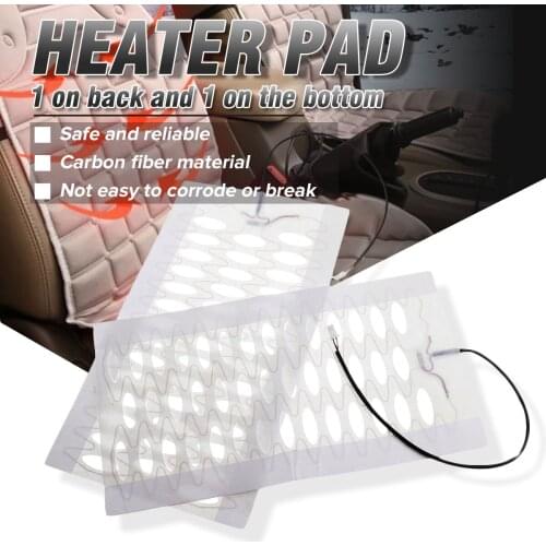 New 2Pcs 12V Universal Car Heated Seat Covers Back Pad Carbon Fiber Heated Auto Car Seats Heating Pad Winter Warmer Heater Mat