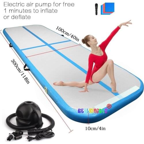 2020 6m/7m/8m*1m*0.2m Inflatable Gymnastics Airtrack Floor Tumbling Air Track For Kids Adult With Free Electronic Pump
