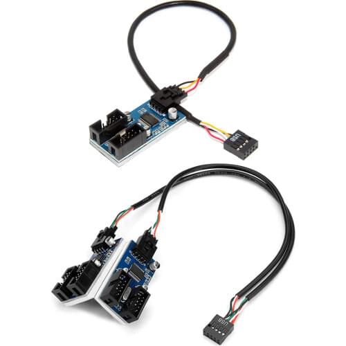 30cm USB 9 Pin Interface Header Motherboard Extension Splitter 1 To 2/4 Cable Desktop USB2.0 HUB Connectors Adapter Port