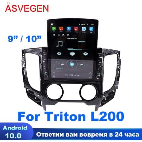 9 /10 inch Android 10 1+16G Tesla Screen Car Radio Player For Mitsubishi Triton L200 GPS Navigation Video Multimedia Stereo