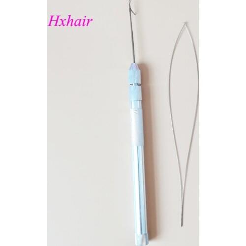 Freeshipping - 100pcs Aluminium Handle Multifunction Pulling Needle / Micro Rings Links / Loop Hair Extension Tools