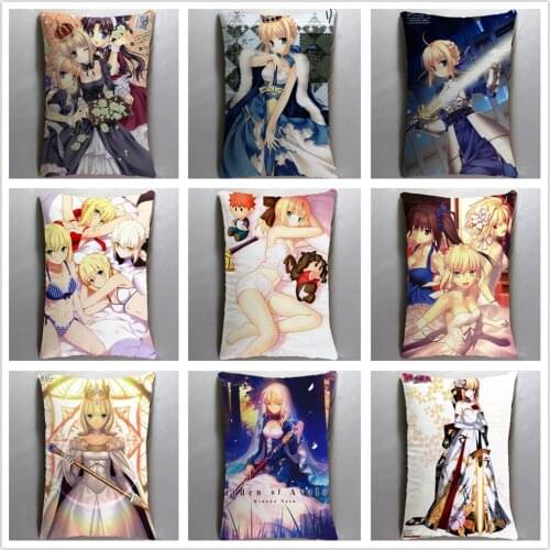 Anime Manga Fate Stay Night Saber 40x60cm Pillow Case Cover Seat Bedding Cushion Pillowcase