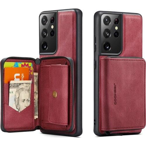 A51 A71 Magnetic Card Slot Leather Case For Samsung S21 S20 Ultra Note 20 Ultra Note 20 10 9 8 Removable Wallet Protect Cover