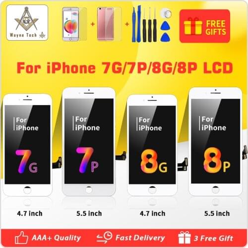 Grade AAA+++ No Dead Spot 4.7/5.5 Pantalla For iPhone 7g 7p 8g 8plus Display Touch Digitizer Assembly Great 3D Touch Free Gift