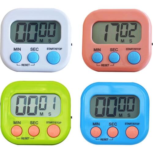 Timer Electronic LCD Digital Screen Kitchen Square Cooking Count Up Countdown Alarm Magnet Clock Sleep Stopwatch Clock