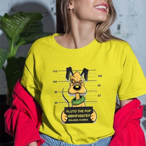 6 Colors T shirts Women Disney Pluto THE PUP Fashion 90s Trend Summer Clothes Graphic Tshirt Top Lady Print Unisex Tee T-Shirt