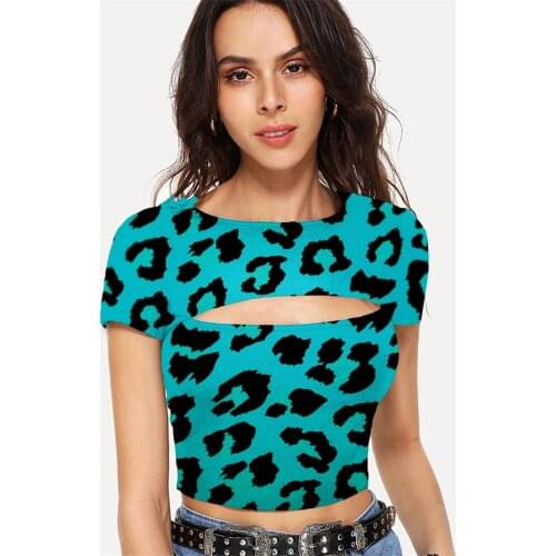 Somepet Leopard T shirt Women Cheetah Shirt Print Harajuku T-shirts 3d Hip Hop Tshirts Casual Short Sleeve Sexy Short Style