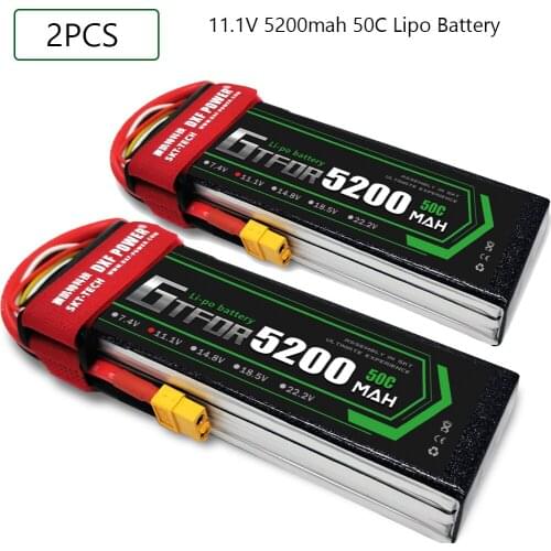 GTFDR 3S 11.1V 5200mah 50C-100C Lipo Battery 3S XT60 T Deans XT90 EC5 For FPV Drone Airplane Car Racing Truck Boat RC Parts