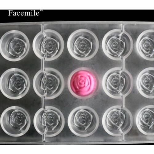 Baking Pastry Tool Rose Flower polycarbonate Chocolate Candy Mold Tray Pudding Mold Kitchen Bakeware Pastry