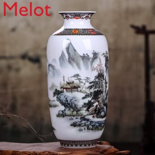 Ceramic Vase Three-Piece Set Decorative Hanging Plate Jingdezhen Porcelain Living Room Modern New Chinese Household Decoration