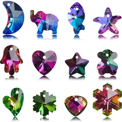 Colorful Pendant Crystal Beads For Jewelry Making Bulk 20pcs Austria Lampwork Glass Beads For Bracelets Earring Charm DIY Crafts