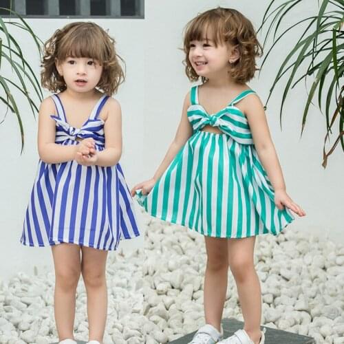 2-8 Years Old Girl Dress Summer Printed Lovely Dress Girl Sleeveless Cotton Dress Cotton Hand Rip Girl Princess Dress 2-8Y