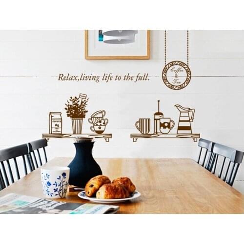 2014 hot Modern&romantic"relax,living life to the full" Kitchen Restaurant vinyl stickers wall art stickers,free shipping,ZY6036