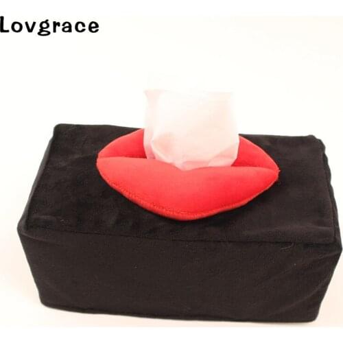 Lovgrace Flannel Rectangle Tissue Box High Quality Napkin Holder Paper Tissue Case Container Napkin For Home Car Desktop Decor
