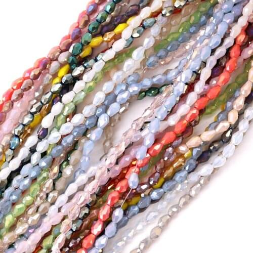 Fashion 3x5mm 1960pcs Crystal Czech Beads Vertical hole water drop Faceted Jewelry Findings Spacer Earrings Bracelet Accessorie