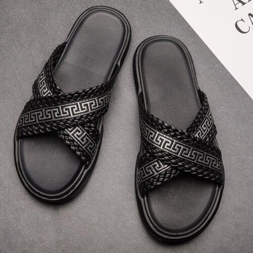 2021 New Men Slippers Fashion Luxury Brand Comfortable No-Slip Beach Sandals Casual Shoes High-Quality Indoor&Outdoor