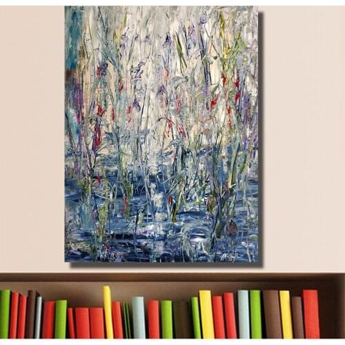 Wall Art Wildflowers Along The Creek promotion unframed paintings hot print painting for wall picture on canvas