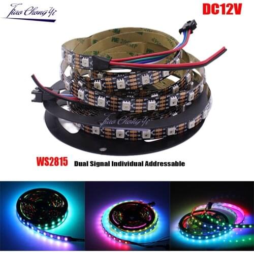 New WS2815 DC12V (WS2812B WS2813) RGB LED Pixels Strip Light Individually Addressable LED Dual-Signal 5M 300LEDs Pixels IP20