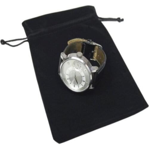 Direct Manufacturer 6.5*8cm black velvet drawstring bags pouches for mobile phone accessories gift jewelry storage and packaging