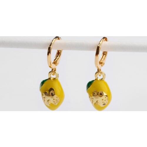 LUNA CHIAO Trendy Jewelry Fruit Lemon Dangle Drop Earrings