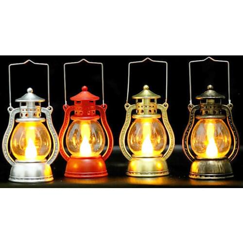 LED Handheld Lights Home Party Decor Retro Lamp Lantern Retro Portable Classic Kerosene Home Holiday Decoration Retro Oil Lamp