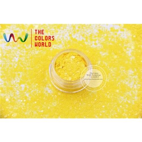 TCH302-H1 Lemon Yellow Colors Mixed Hexagon Shape Solvent resistant Glitter Sequins for nail art nail gel DIY decoration