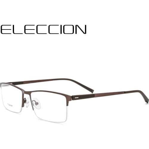 ELECCION Ultralight Screwless Titanium Rim Spectacles 2018 NEW Myopia Glasses Frame Men Half Frames Glasses Transparent