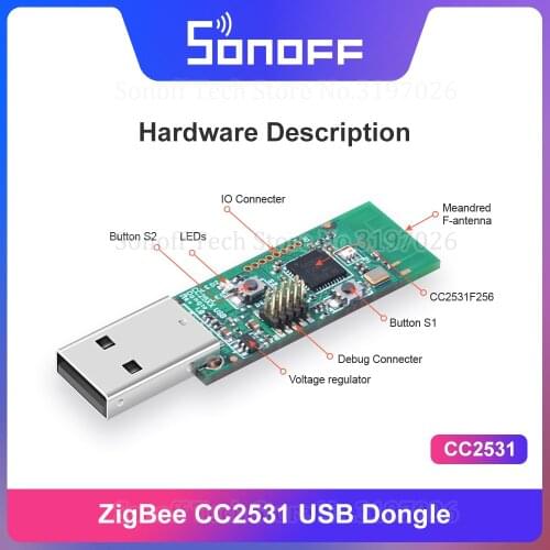 Sonoff Zigbee CC2531 USB Dongle Module Bare Board Packet Protocol Analyzer USB Interface Dongle Supports BASICZBR3 S31 Lite zb