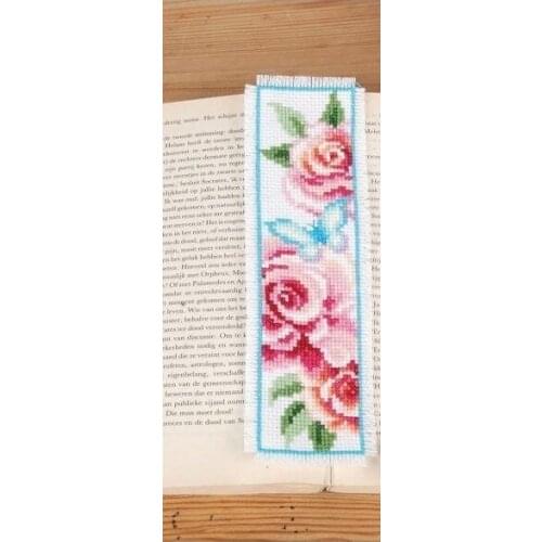 -vervaco pn-0150899 rose bookmark Cross Stitch Set Cross-stitch Kit Embroidery Needlework Craft Packages Cotton Fabric Floss