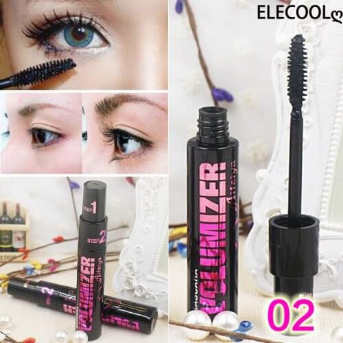 ELECOOL Waterproof 4D Silk Fiber Eyelash Mascara Black Extension Thick Lengthening Curling Natural Lasting Fast-dry Makeup Tool