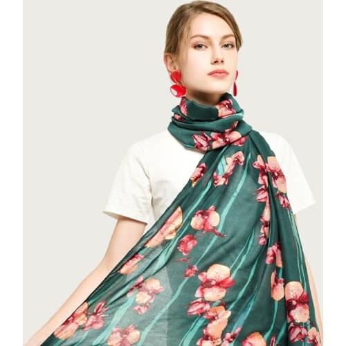 2021 Spring New Floral Soft Scarf Shawl Large Thin Wrap Stole for Women [6775]