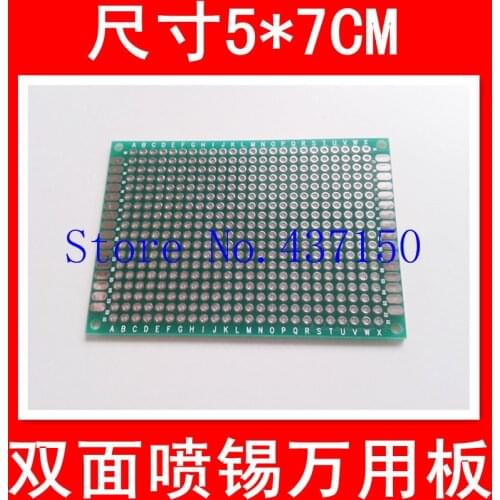 10PCS/Lot ,5 * 7CM sided HASL universal board / Universal board / Pegboard / breadboard green oil glass plate thickness 1.5MMFre