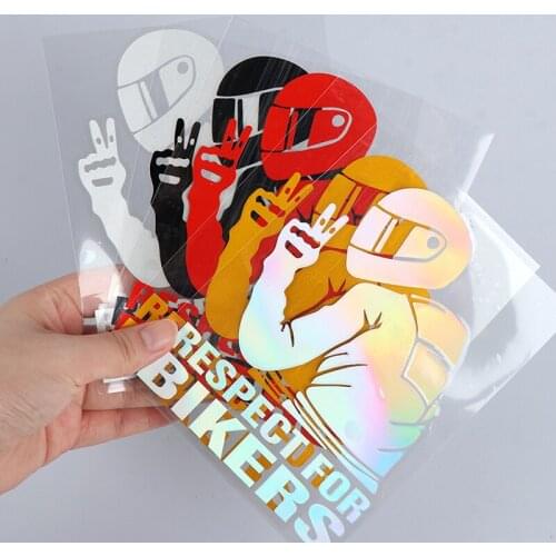 2pcs Respect For Biker Sticker For On Car Motorcycle Vinyl 3D Reflective Stickers Motorcycle Vinyl 3D Stickers Decals 15x11cm
