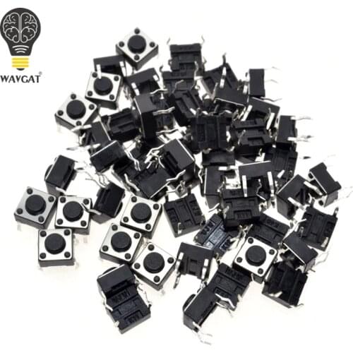 2017 50pcs/lot 6x6x4.3mm 4pin G89 Tactile Tact Push Button Micro Switch Direct Plug-in Self-reset Dip Top Copper Free Shipping