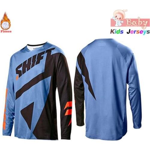 2021 Kids Thermal Fleece Mountain Cycling Clothing Downhill Winter Jersey Clothes Moto Tops Motocross Shirts Motorcycle T-shirt