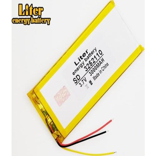 3-Wire 3252110 3.7V 3000mAh Rechargeable li-Polymer Li-ion Battery For tablet pc 7 inch MP4 MP3