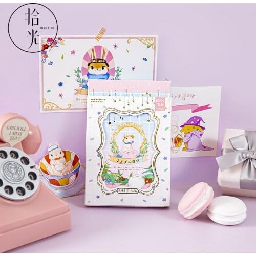 30 Pcs/Set Rabbit Park Paper Postcard DIY Cartoon Greeting Cards Birthday Letter Gift Card