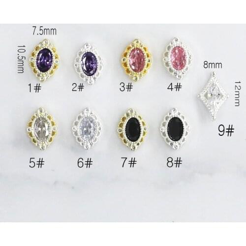5pcs/pack Korea Nail Art Accessories luxury Zircon Nail Parts Glitter Rhinestone Decorations Charm Jewelry Nail Tips Supplies