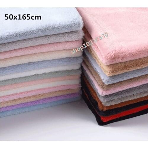 50x165cm Polyester fabric Knit velvet brushed fabrics for Patchwork sew doll stuffed fabric winter drape bedspread couch throw