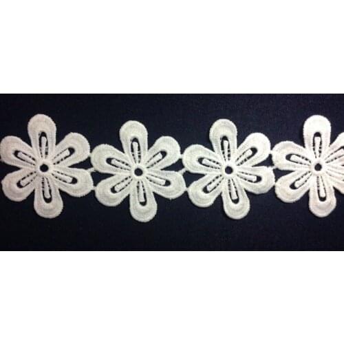 6.3cm milk fibre embroidery lace trim,high quality Eco-friendly soft touch flower lace trimming,XERY-XM050511