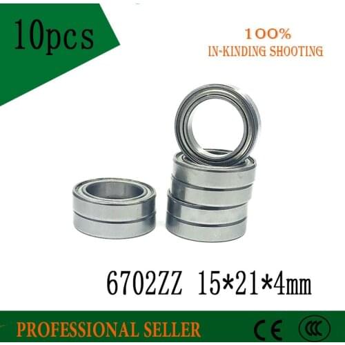 6702ZZ Bearing ABEC-3 ( 10PCS ) 15x21x4 mm Thin Section 6702Z Ball Bearings 61702 ZZ 6702z