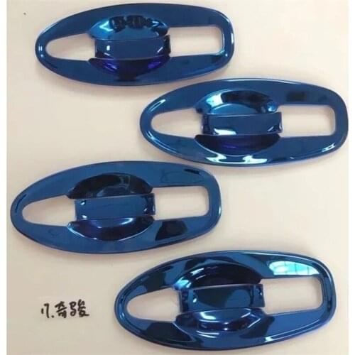 ABAIWAI Accessories For Nissan X-Trail Door Handle Bowl Auto Car Supplies Blue Stickers Abs 3D Protector XTRAIL 2014 2015 2017