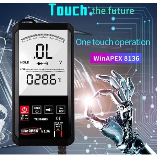 WinAPEX8138/8136 Automatic Digital Multimeter 6000 Counts Intelligent Scanning Touch Screen Multimeter NCV True RMS AC DC Tester