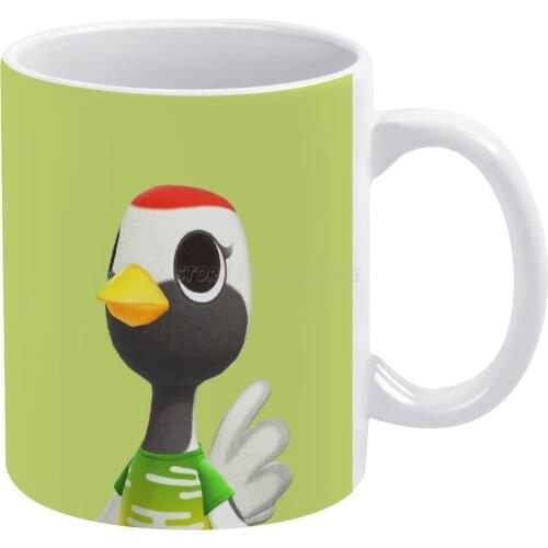 Gladys White Mug Coffee Mug Afternoon Tea Christmas Cups Ceramic Mug 330ml for Coffee Ostrich Ostriches Crane Cranes Bird Birds