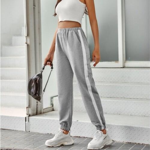 Women High Waist Baggy Gray Sport Pants Joggers Sweatpants Street Hip Hop Dance Sexy Fashion Casual Harem Trousers Streetwear