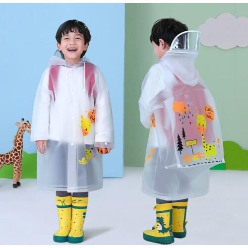 High Quality Cartoon Animal Style Waterproof Kids Raincoat for Children Rain Coat Rainwear/Rainsuit Student Poncho Hiking School